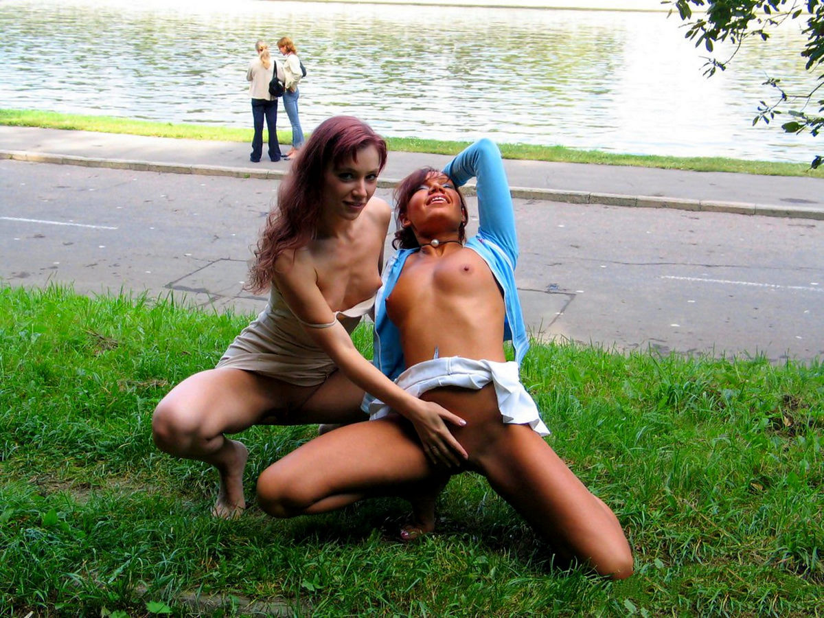 Two Redhead Lesbians At Public Park In Moscow Russian