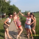 Girls flash tits on picnic