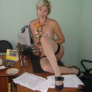 Russian milf at office and home