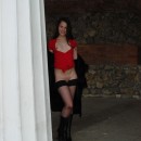 Teen brunette flashes on Red Square