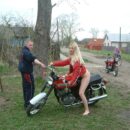 Blonde girl in russian village