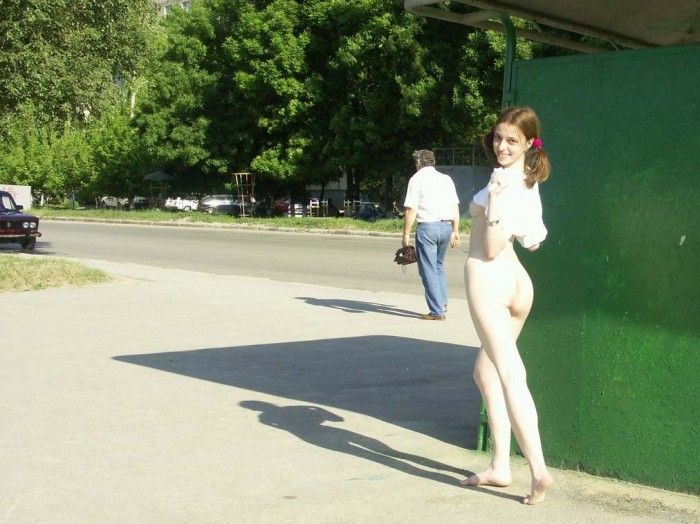 Russian teen naked on the streets
