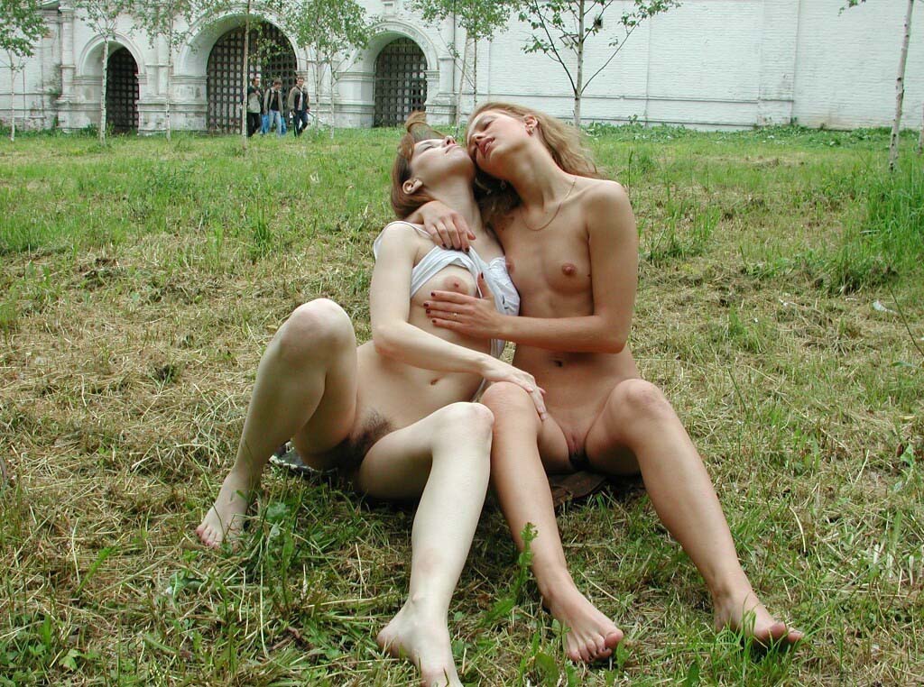 1024px x 762px - Two naked girls posing in front of church | Russian Sexy Girls