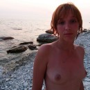 Nice milf with nice boobs naked outdoors