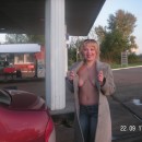 Blonde wife shows boobs at public