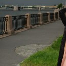 Nice russian redhead posing outdoors