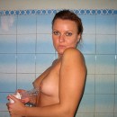 Amateur wife at the bath
