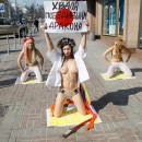 Perfect russian girls posing naked at public