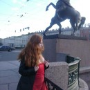 Perfect russian redhead shows boobs and pussy at public places