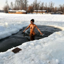 Perfect russian teen Inna Vladimirskaya with amazing body posing naked at outdoors at winter