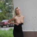 Amazing russian blonde undressing at public places