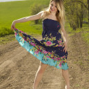 Blonde with sporty body outdoors