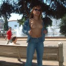 Crazy russian teen walks nude at public park