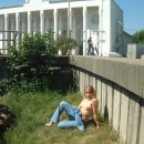 Crazy russian teen walks nude at public park