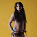 Nice brunette posing topless