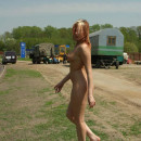 Russian teen not shy to walk naked
