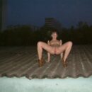 Amateur russian girl masturbates on the roof