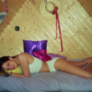 Amateur russian babe with sweet pussy at country house