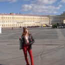 Russian redhead teen flashes her young tits at public places