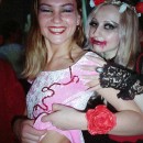 Three girls flash shaved pussies at Halloween party