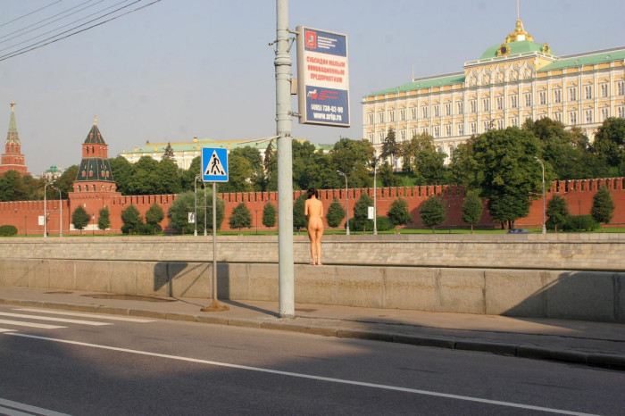 Activists Place Golden Toilet With Naked Putin Outside Russian Embassy In Prague