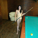 Beautiful Valery on a billiard table in the sauna
