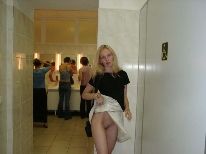 Crazy russian amateur exhibitionist flashes at very public placess