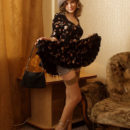 Victoria with very hairy pussy in vintage session