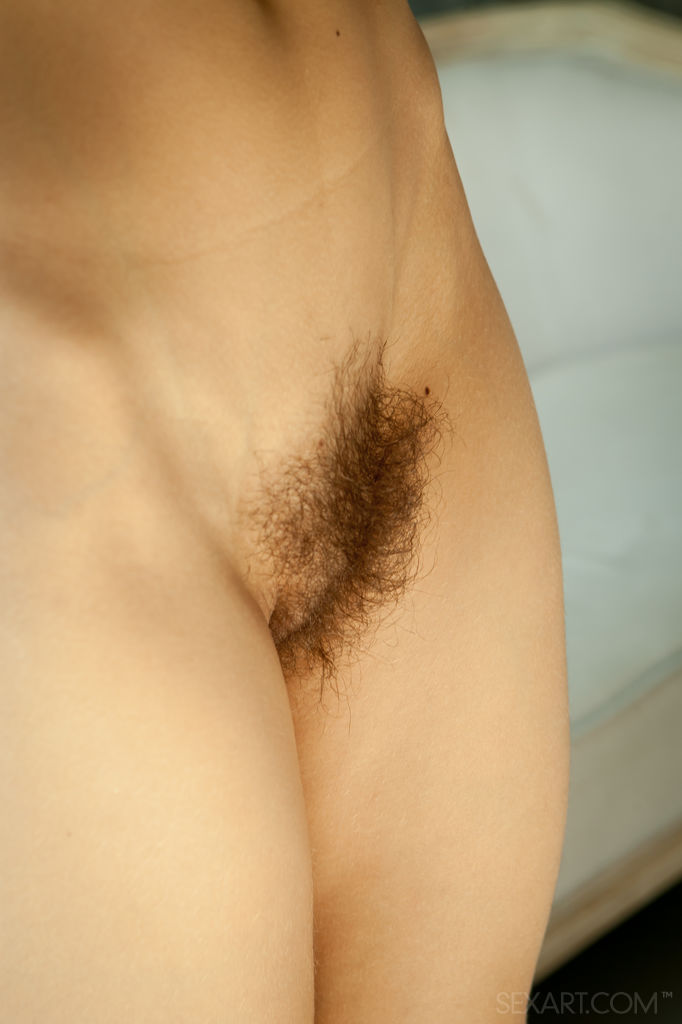 Dennie proudly shows off her hairy armpits and unshaved bush