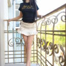 Alluring Sveta F shows off her slender body with perky tits and sweet pussy as she poses in the balcony.