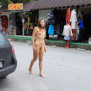Crazy teen Taissia A walks naked in resort town