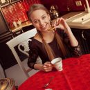 Lovely russian girl eats some cookies naked
