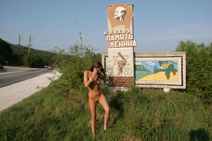 Young russian girl Masha E at the highway