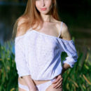 Newcomer Tiffany Bene bares her sexy, slender body with creamy white skin as she delightfully poses in the outdoors.