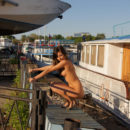 Hot babe Irina B posing on boat