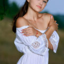 Beautiful Jennifer Hart flaunts her sexy body as she delightfully poses outdoors.