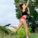 Rosella bares her delectable, sweaty body after playing badminton.