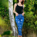 Top model Florina strips in the forest as she flaunts her nubile body.