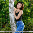 Top model Florina strips in the forest as she flaunts her nubile body.