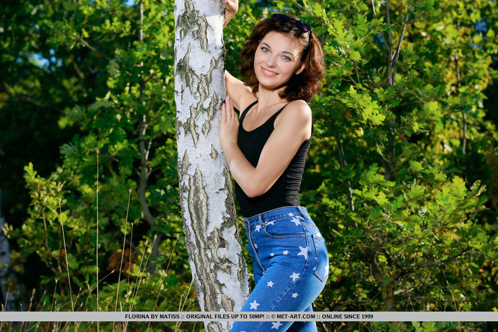 Top model Florina strips in the forest as she flaunts her nubile body.