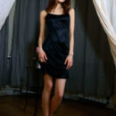 Anna Aki strips her black dress baring her petite body.