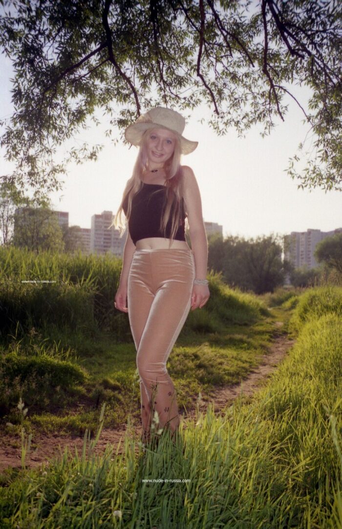 Vintage photos of russian blonde outdoors