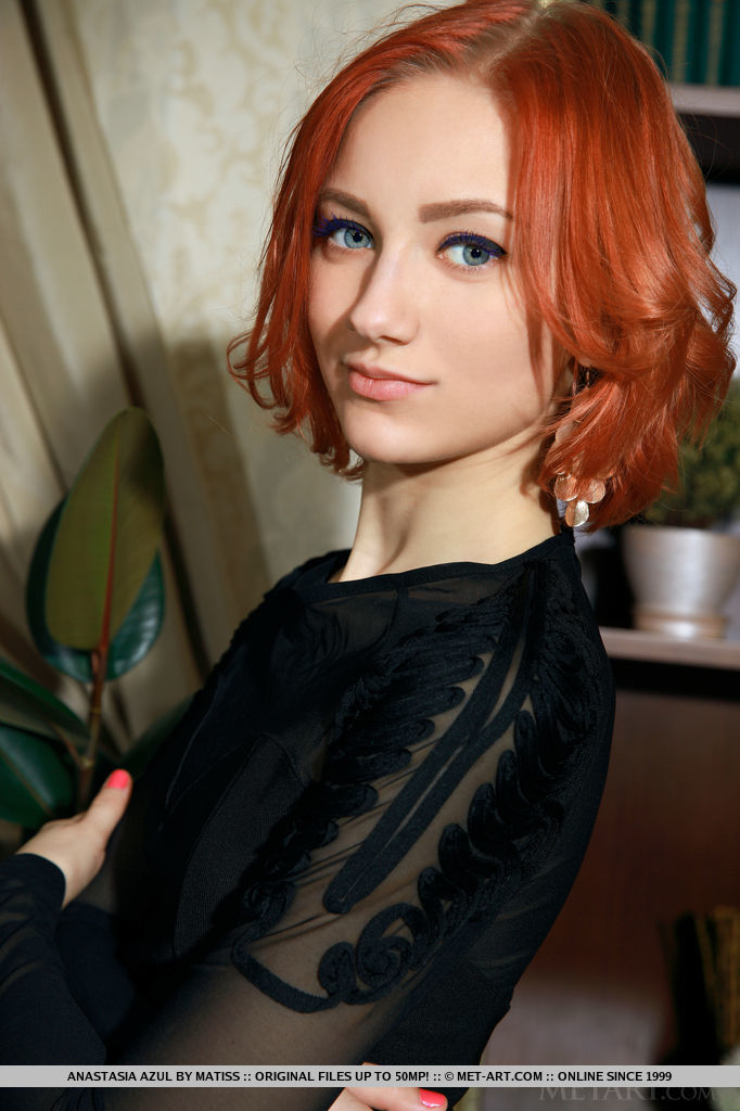 A beautiful red-head with stunning blue eyes and fair skin debuts in  Metart, her name is Anastasia Azul and she loves posing for the camera â€”  Russian Sexy Girls