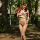 A thin young girl Tanya in the university
