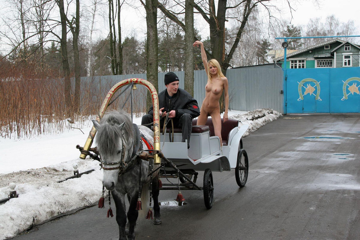 Nude Girl In Carriage