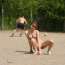 Naked teen Tanya on the playground
