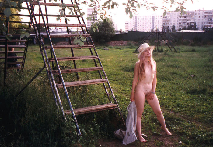 Vintage photos of russian blonde outdoors