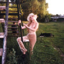 Vintage photos of russian blonde outdoors