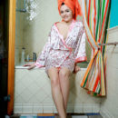 Bridgette Angel bares her delectable body as she poses in the bathroom.