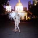 Crazy russian blonde walks nude at night Moscow streets